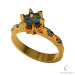 Anillo Margarita Oro Amarillo con topacio central y brillantes www.pabloarielcanete.com