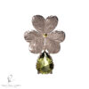 Dije Trebol de 3 Hojas con centro de Oro 18k y plata 925 con gema natural pera www.pabloarielcanete.com