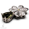 Dije Trebol de 3 Hojas con centro de Oro 18k y plata 925 con gema natural pera www.pabloarielcanete.com