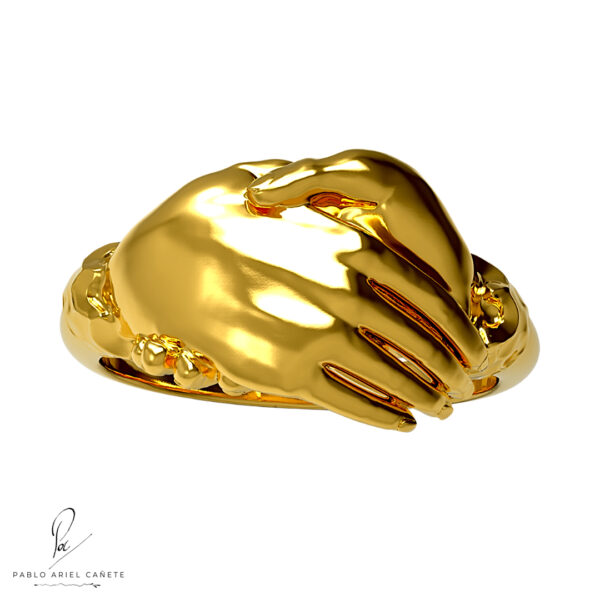 Anillos de Compromiso Modelo Alianzas Romanas en Oro 18k Amarillo Macizo Vista Superior www.pabloarielcanete.com