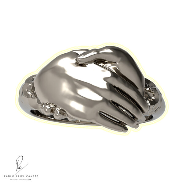 Anillos de Compromiso Modelo Alianzas Romanas en Oro 18k Blanco Macizo Vista Superior www.pabloarielcanete.com