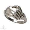 Anillos de Compromiso Modelo Alianzas Romanas en Oro 18k Blanco Macizo Vista perspectiva www.pabloarielcanete.com