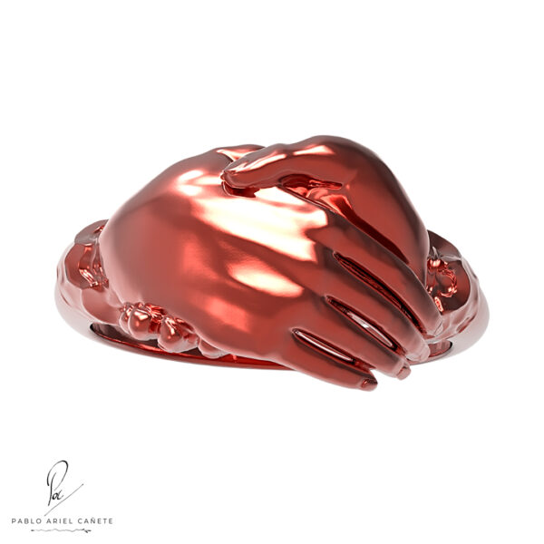 Anillos de Compromiso Modelo Alianzas Romanas en Oro 18k Rojo Macizo Vista Superior www.pabloarielcanete.com
