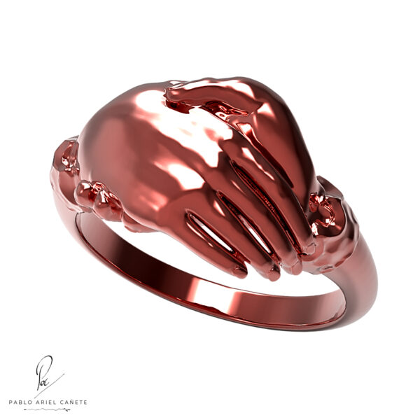 Anillos de Compromiso Modelo Alianzas Romanas en Oro 18k Rojo Macizo Vista perspectiva www.pabloarielcanete.com
