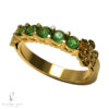 Anillo de compromiso de Oro Amarillo 18k con Esmeraldas Quintillo Trébol de 3 Hojas www.pabloarielcanete.com