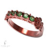 Anillo de compromiso de Oro Rojo 18k con Esmeraldas Quintillo Trébol de 3 Hojas www.pabloarielcanete.com