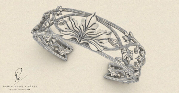 Esclava Hojas de parra Dibujo www.pacartjewelry.art