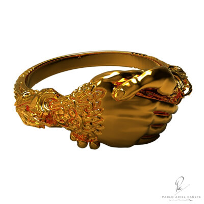 alianza romana en oro amarillo 18k www.pabloarielcanete.com