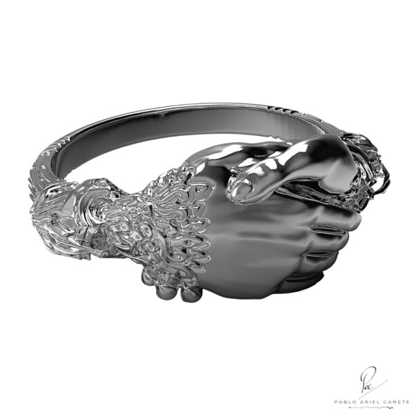 alianza romana en oro blanco 18k www.pabloarielcanete.com