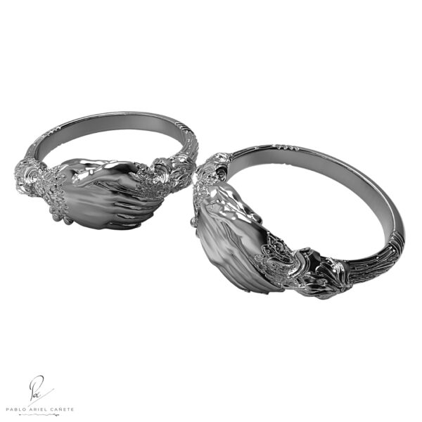 alianzas romanas en oro blanco 18k www.pabloarielcanete.com