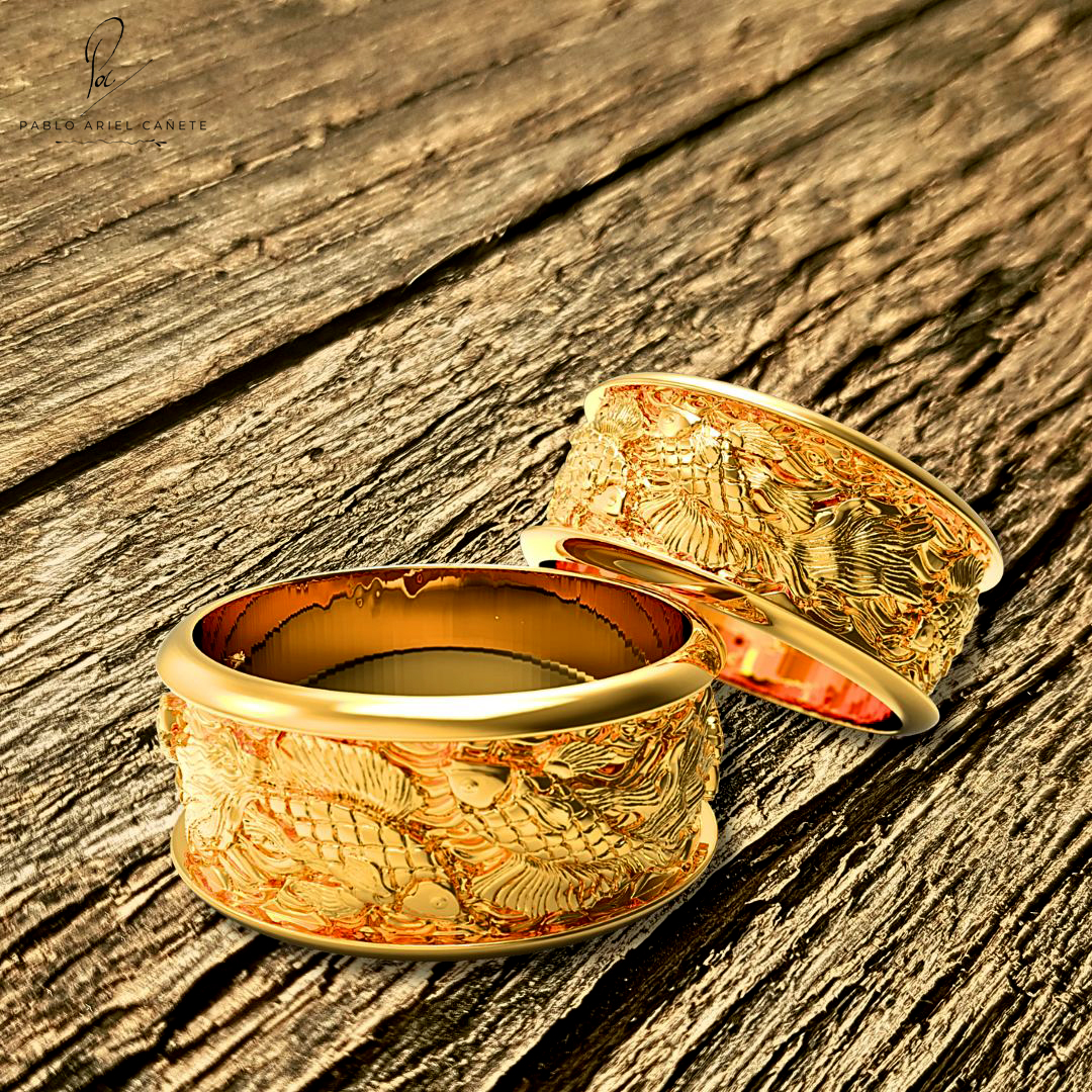 Alianzas de oro 18k de peces koi en oro Amarillo 18k www.pabloarielcanete.com Alianzas de oro 18k de peces koi en oro Amarillo 18k www.pabloarielcanete.com