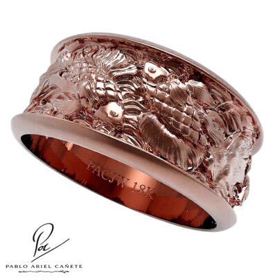 Alianza Pez Koi en Oro Rojo Macizo 18k Coleccion Koi www.pabloarielcanete.com