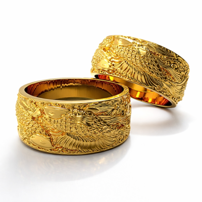 Alianzas de pez Koi Modelo numero 2 oro amarillo 18k www.pabloarielcanete.com