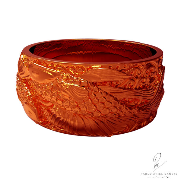 alianza sola pez koi en oro rojo 18k www.pabloarielcanete.com