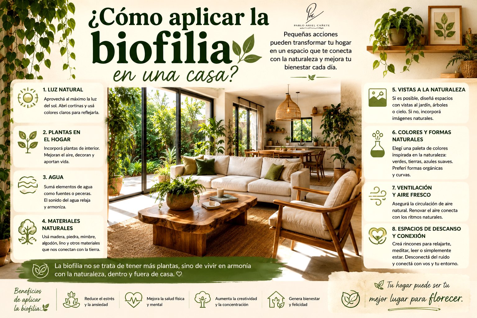 Cómo aplicar la biofilia en una casa ¿Cómo aplicar la biofilia en una casa? www.pabloarielcanete.com