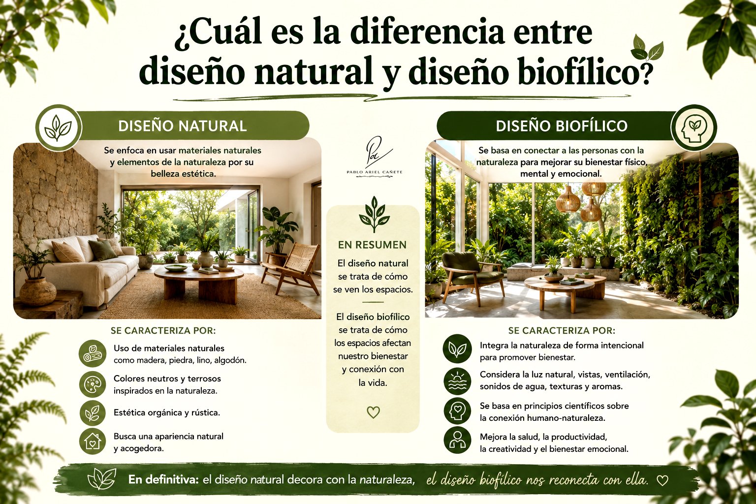 Cuál es la diferencia entre diseño natural y diseño biofílico ¿Cuál es la diferencia entre diseño natural y diseño biofílico? www.pabloarielcanete.com