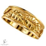 Alianza Botanica de Oro 18k Amarillo Hojas de Ficus Maciza www.pabloarielcanete.com